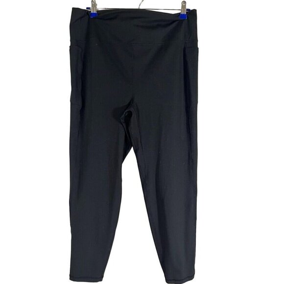 J Crew Pant Women 2X Black Pull On Legging Active Neutral Work Out Staple Yoga - Picture 1 of 10